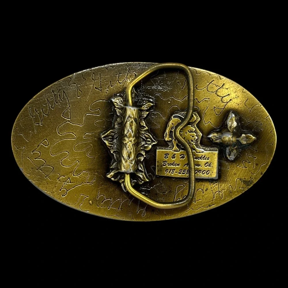 Belt Buckle Vintage B&H Roy Clark Celebrity Golf Classic Cedar Ridge Getty Brass
